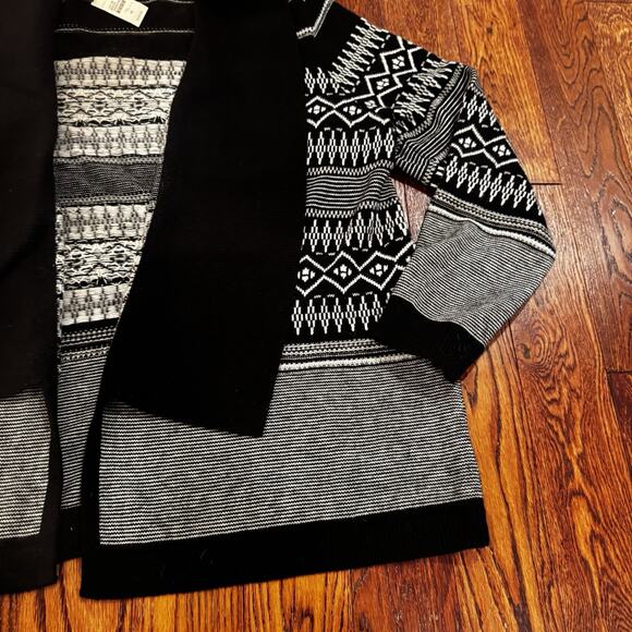 New Talbots Open Cardigan Sweater Womens XL Geometric Southwestern Lambswool NWT - Picture 7 of 10